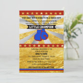 Boxe Sports Baby Shower Invitation Gold (Debout devant)