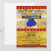 Boxe Sports Baby Shower Invitation Gold (Devant / Derrière)
