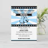 Boxe Sports Boy Anniversaire Invitation Bleu (Debout devant)