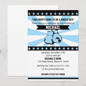 Boxe Sports Boy Anniversaire Invitation Bleu (Devant / Derrière)