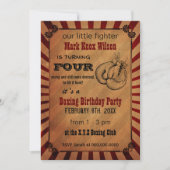 Boxe Vintage rustique Invitations d'anniversaire (Devant)