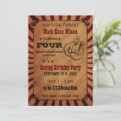 Boxe Vintage rustique Invitations d'anniversaire (Debout devant)