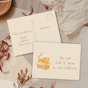 Boxed & Bounded Cat   Verhuizen naar huis Briefkaart