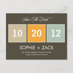 Boxed Calendar Save the Date Briefkaart (grijs)