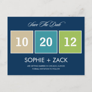 Boxed Calendar Save the Date Briefkaart (marinebla