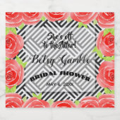 Boxed Strepen & Rozen Derby Mousserende Wijnetiket Sparkling Wijnetiket (Enkel label)