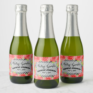 Boxed Stripes & Roses Derby Mini Mousserende Wijn Sparkling Wijnetiket