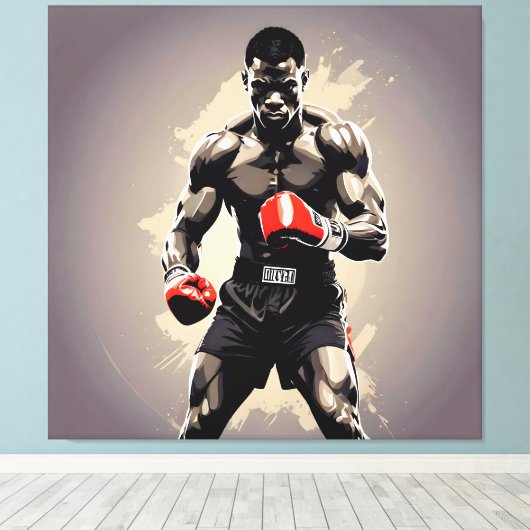 Boxer1 Canvas Afdruk (Insitu (Houten vloer))