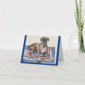 Boxer 3waterverf zoete hond en man verbinding kaart (Voorkant)