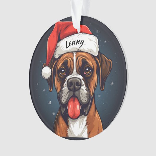 Boxer aangepaste kerst ornament (voorkant)