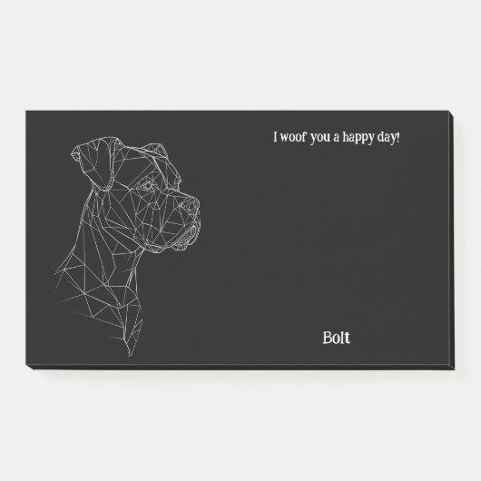 Boxer Abstract Art Hondennaam Post-it® Notes (Voorkant)