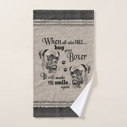 Boxer art als alles mislukt, quote bad handdoek (Handdoek)