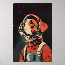 Boxer Astronaut Poster, Boxer Retro Print, Boxer Poster