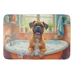 Boxer badtijd plezier badkamer decor badmat