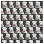 Boxer blanc noir tissu de coton (Échantillon)