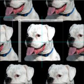 Boxer blanc noir tissu de coton (Carreau)