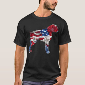 Boxer Bloem Rood Wit Blauw Usa Vlag 4De Van T-shirt