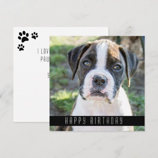 Boxer Bonne Anniversaire Voeux Chien Carte Anniver (Devant / Derrière)