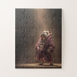 Boxer Bulldog dans Robe Jigsaw Puzzle