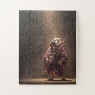 Boxer Bulldog dans Robe Jigsaw Puzzle