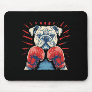 Boxer Bulldog met bokshandschoenen Kickboksen Grap Muismat