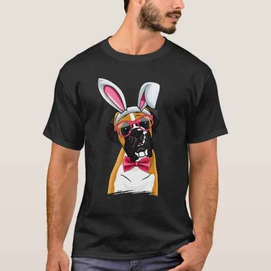 Boxer Bunny Ears Eels Cute Easter Dog Owne T-shirt (Voorkant)