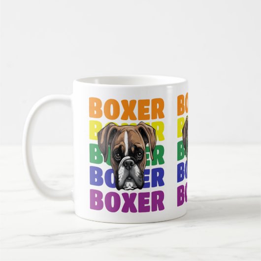 Boxer cadeau amoureux des chiens Café tasse Thé ta (Gauche)