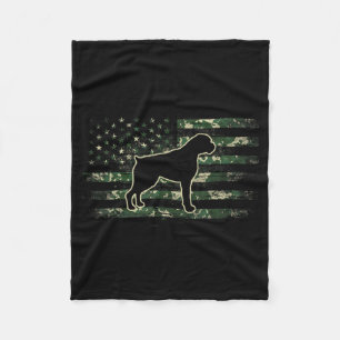 Boxer Camouflage Amerikaanse Vlag USA Hond Liefheb Fleece Deken