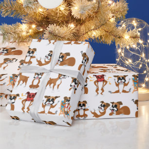 Boxer Cartoon Funny Seamless Wrapping Paper Cadeaupapier