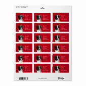 Boxer Chien Art étiquettes de adresse rouges (Feuille entière)