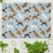 Boxer Chien Bones et Paquets Serviette de cuisine (Plié)