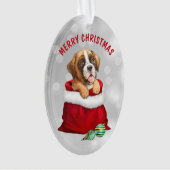 Boxer Chien Cadeau Surprise Ornement (devant)