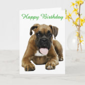 Boxer Chien Chien Chien Heureux Anniversaire Carte (Fleur jaune)