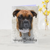 Boxer Chien Chien Chien Heureux Anniversaire Carte (Fleur jaune)