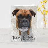 Boxer Chien Chien Chien Heureux Anniversaire Carte (Fleur jaune)