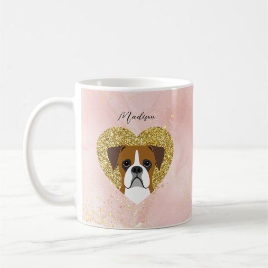 Boxer Chien Mugs (Gauche)