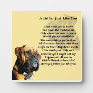 Boxer Chien Père Poème Plaque