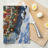 Boxer Christmas Boat Holiday Theedoek (Quarter Fold)