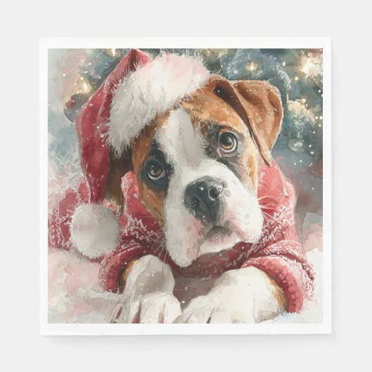 Boxer Christmas Paper Napkin Servet (Voorkant)