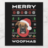 Boxer Christmas Wijn Etiket (Enkel label)