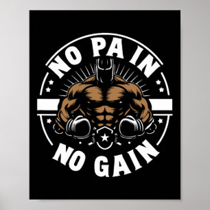 Boxer citeert geen pijn geen winst teken geen pijn poster