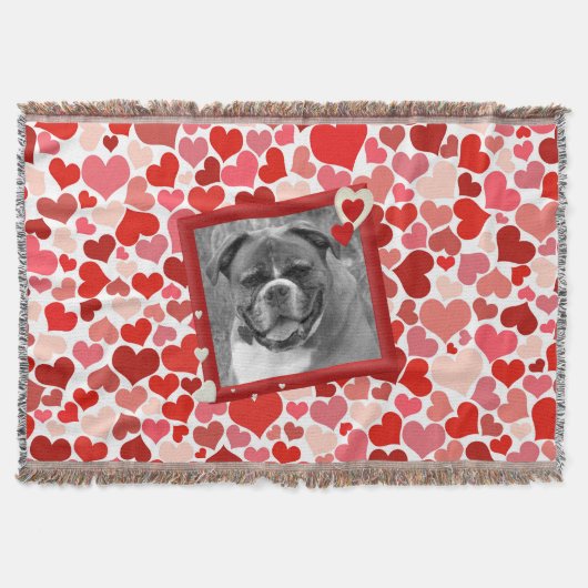 Boxer Coeurs Chien Jeter Couverture (Devant)