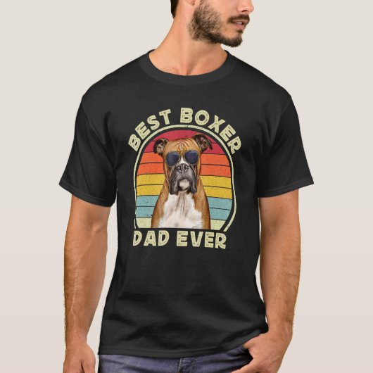 Boxer Dad For Men Retro Boxer Dog   Owner Daddy   T-shirt (Voorkant)