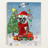 Boxer dans la neige avec des cadeaux de Noël (Devant)