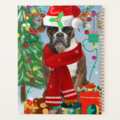 Boxer dans la neige avec des cadeaux de Noël (Dos)