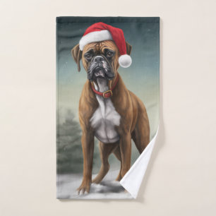 Boxer dans la neige de Noël