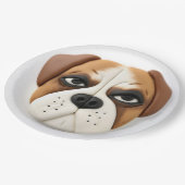 Boxer Dog 3D geïnspireerd Papieren Bordje (Gekanteld)
