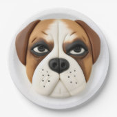 Boxer Dog 3D geïnspireerd Papieren Bordje (Voorkant)