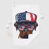 Boxer Dog 4 juli Golfhanddoek (Insitu)