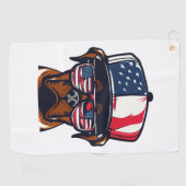 Boxer Dog 4 juli Golfhanddoek (Horizontaal)